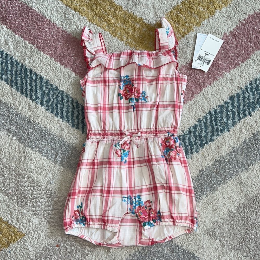 Polo Ralph Lauren Baby Girl Plaid Floral Romper NWT 18M 24M - Picture 4 of 4
